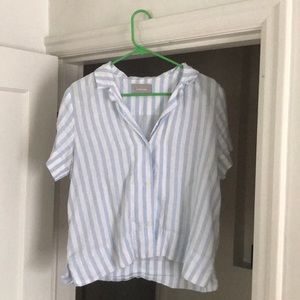 Everlane linen blue and white stripe size 10